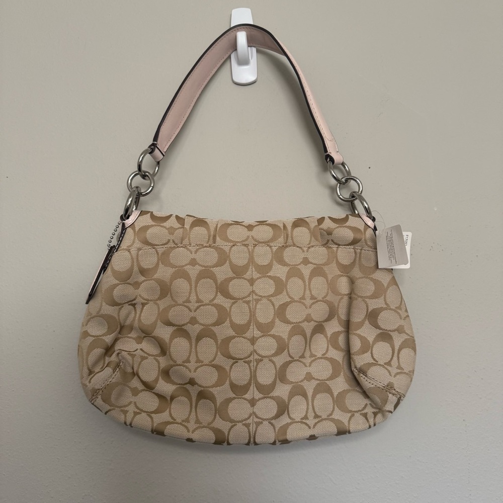 NWT Coach SoHo Signature Monogram Light Pink Trim Flap Bag F17093 - Picture 5 of 10